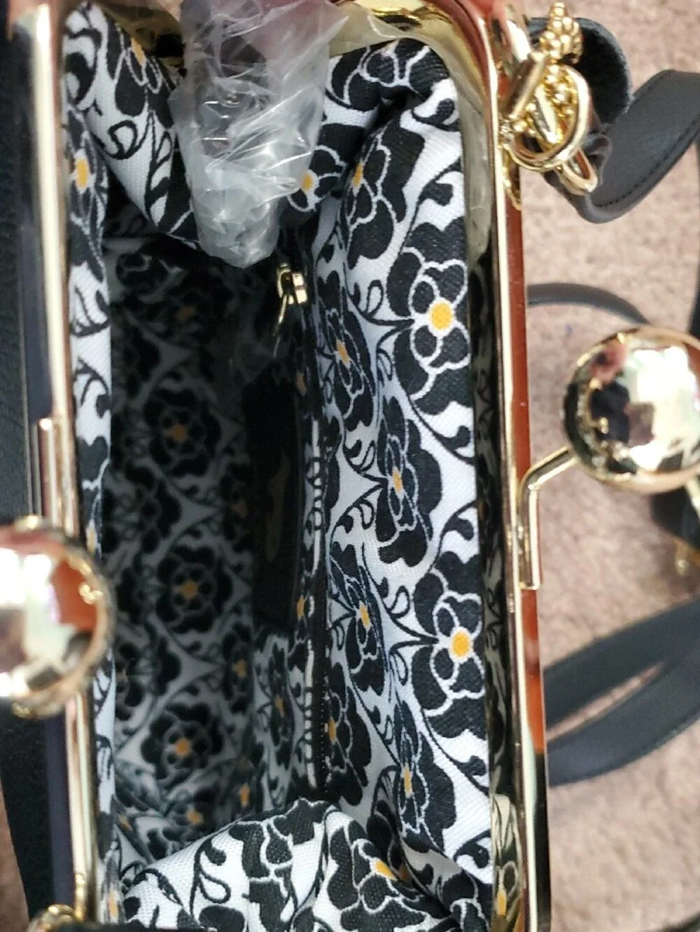 BRAND NEW!! EMMA FOX - Real Leather Black Crossbody Bag with Gold Hardware